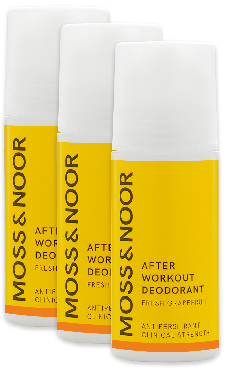 Moss & Noor After Workout Deodorant Fresh Grapefruit 3-pack