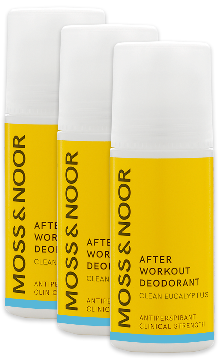 MOSS & NOOR After Workout Deodorant Roll-On Clean Eucalytpus 3 st