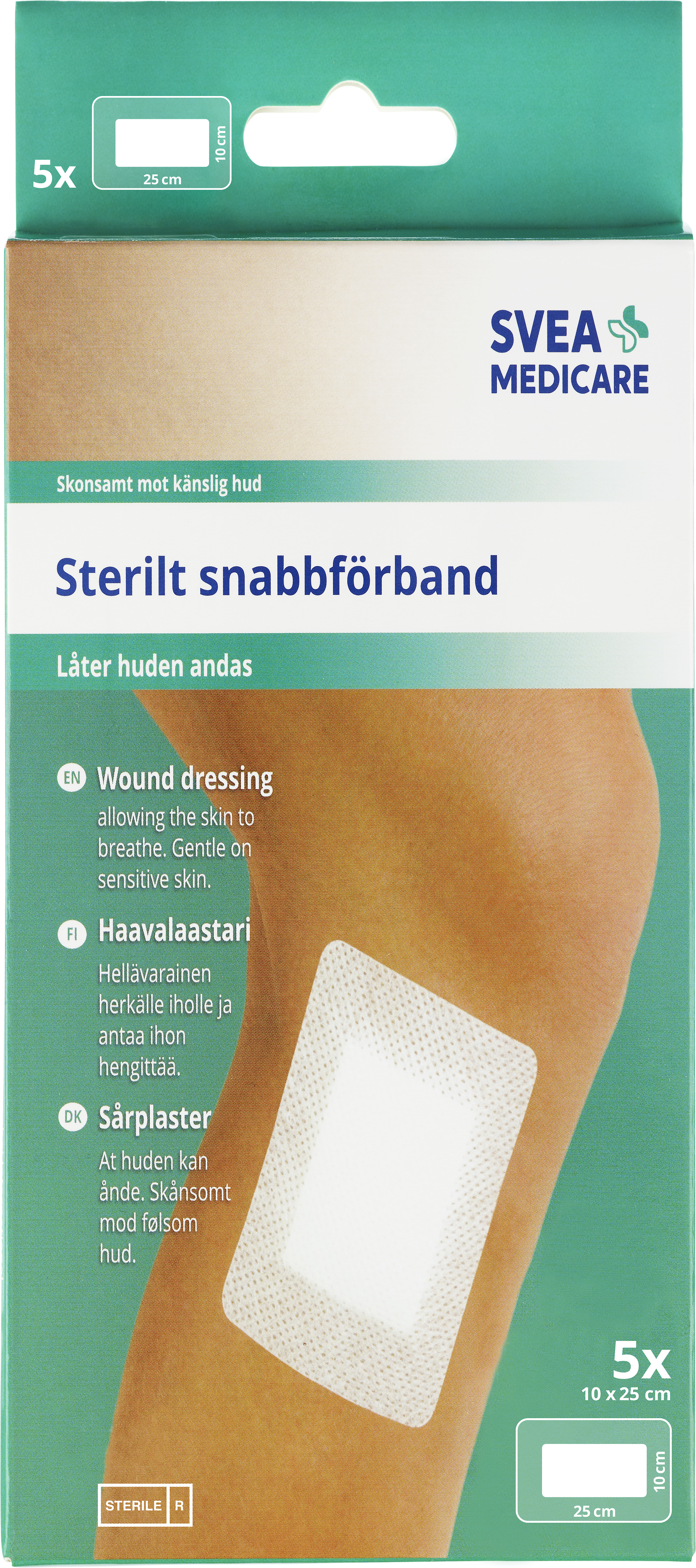 Svea Medicare Sterilt Snabbförband 10 x 25 cm 5 st