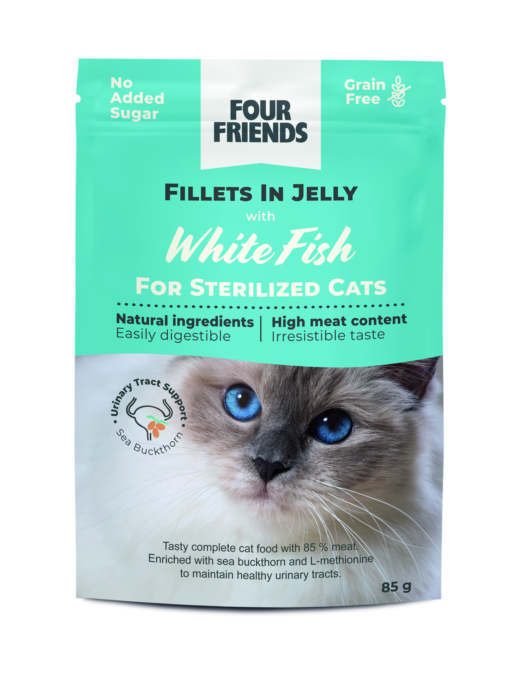 FourFriends White Fish in Jelly Pouch 85 g