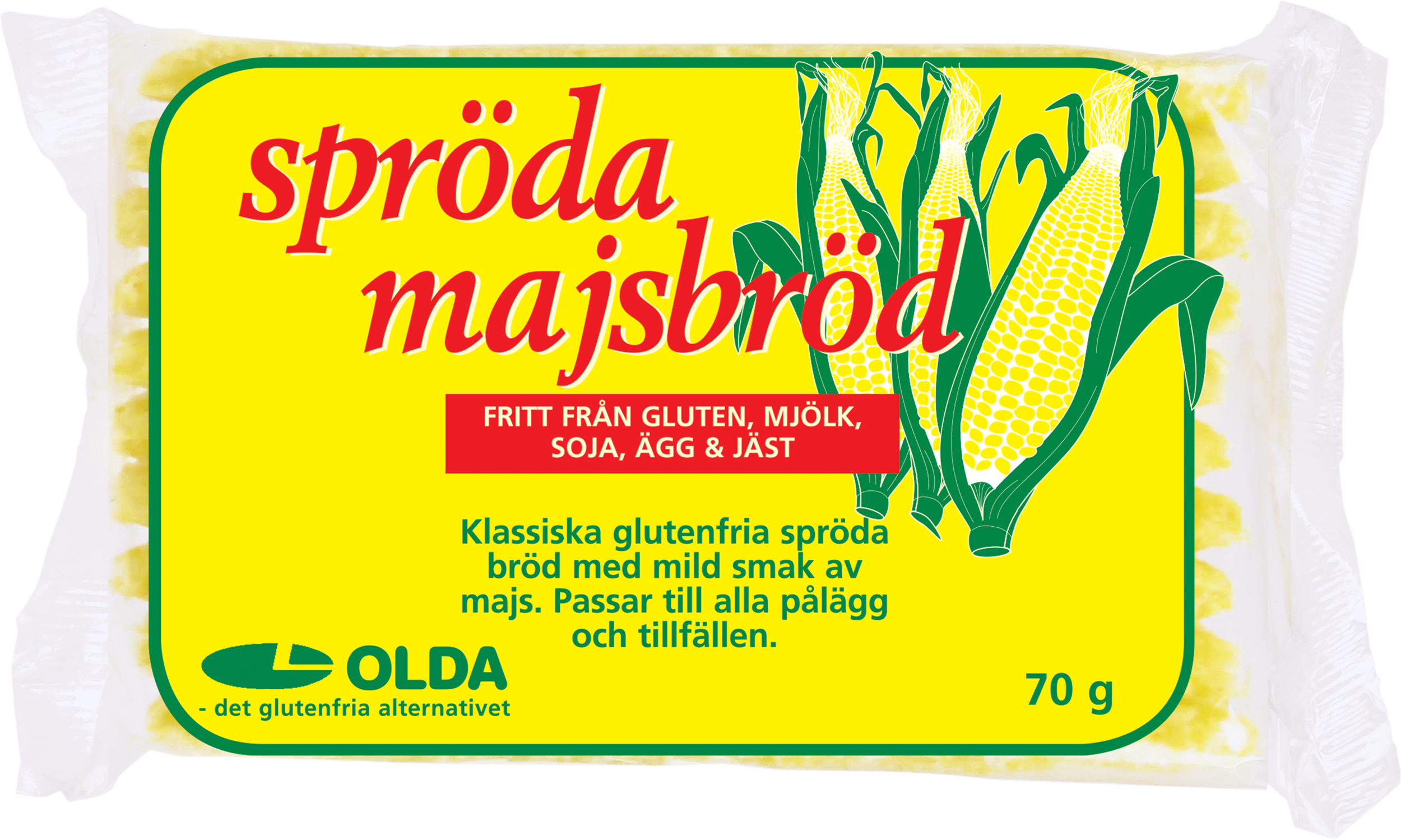 Olda Spröda Majsbröd 70 g