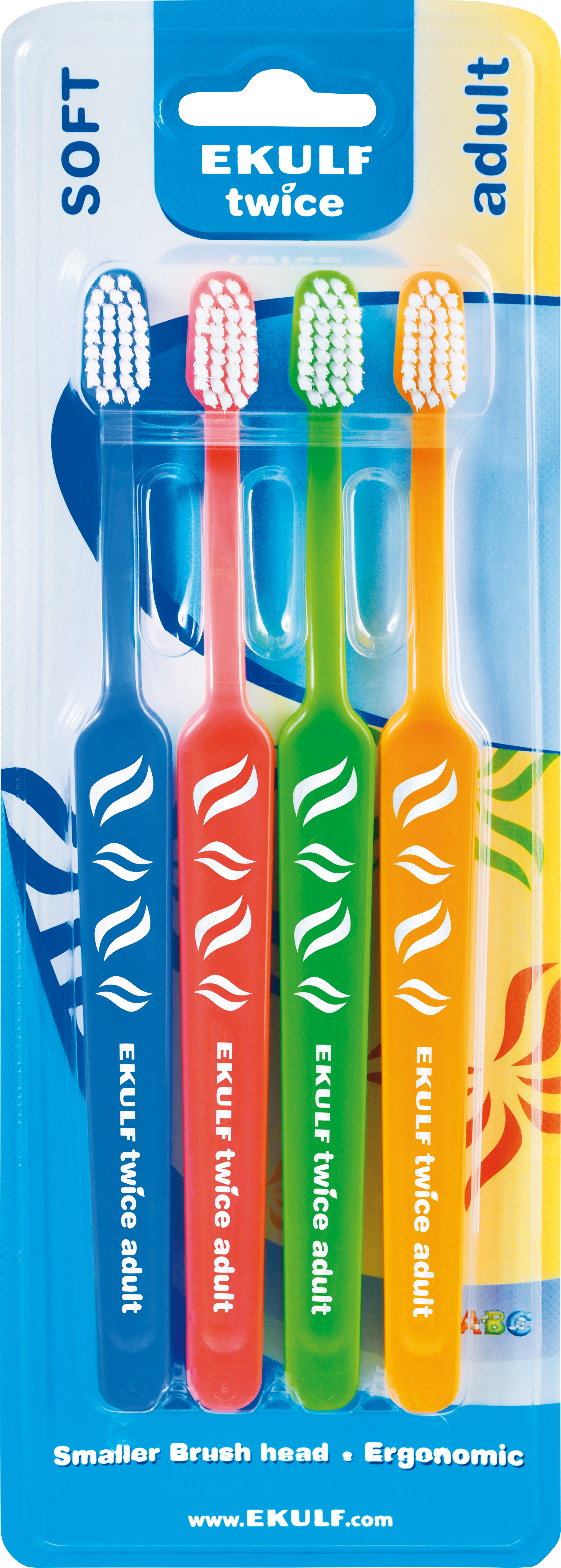 EKULF Twice Tandborste Adult 4-pack