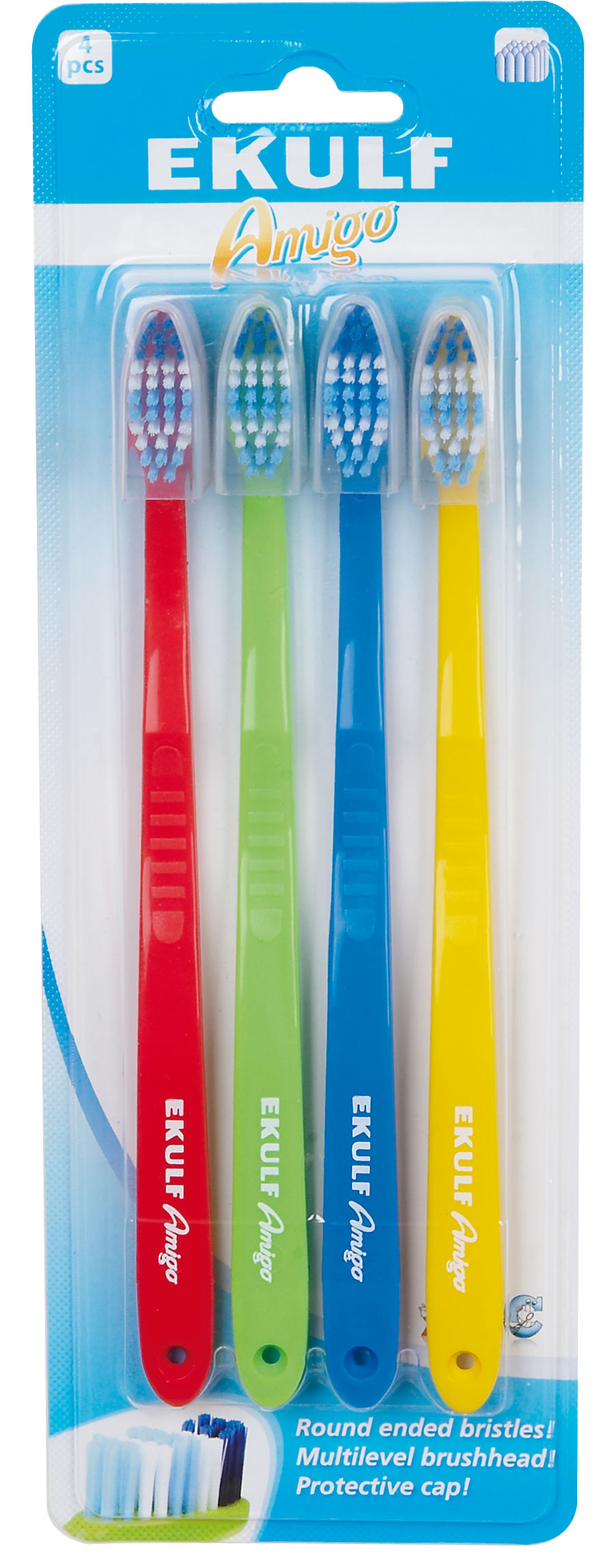 EKULF Amigo Tandborste 4-pack