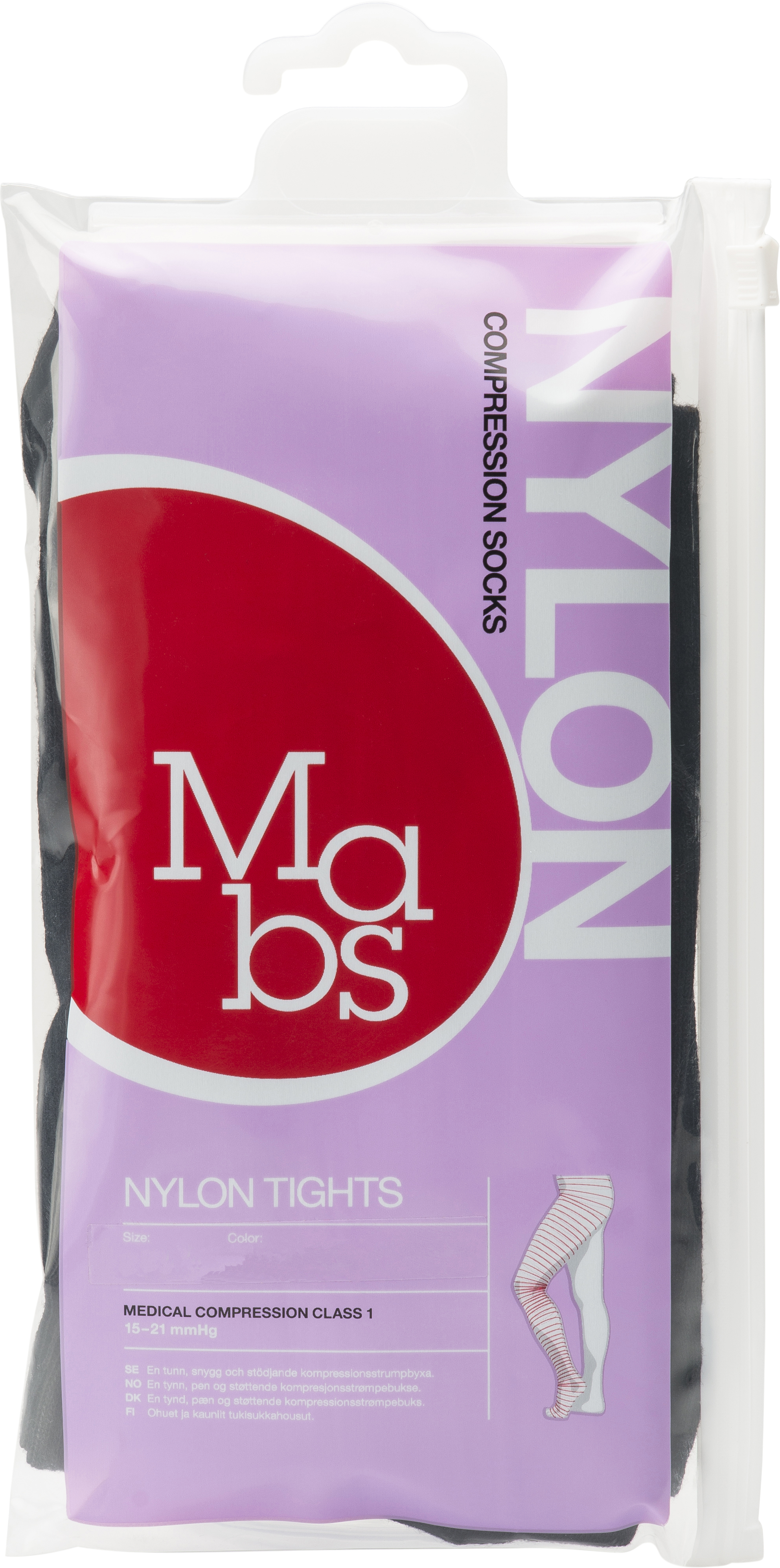 Mabs Mama nylonstrumpbyxa svart L