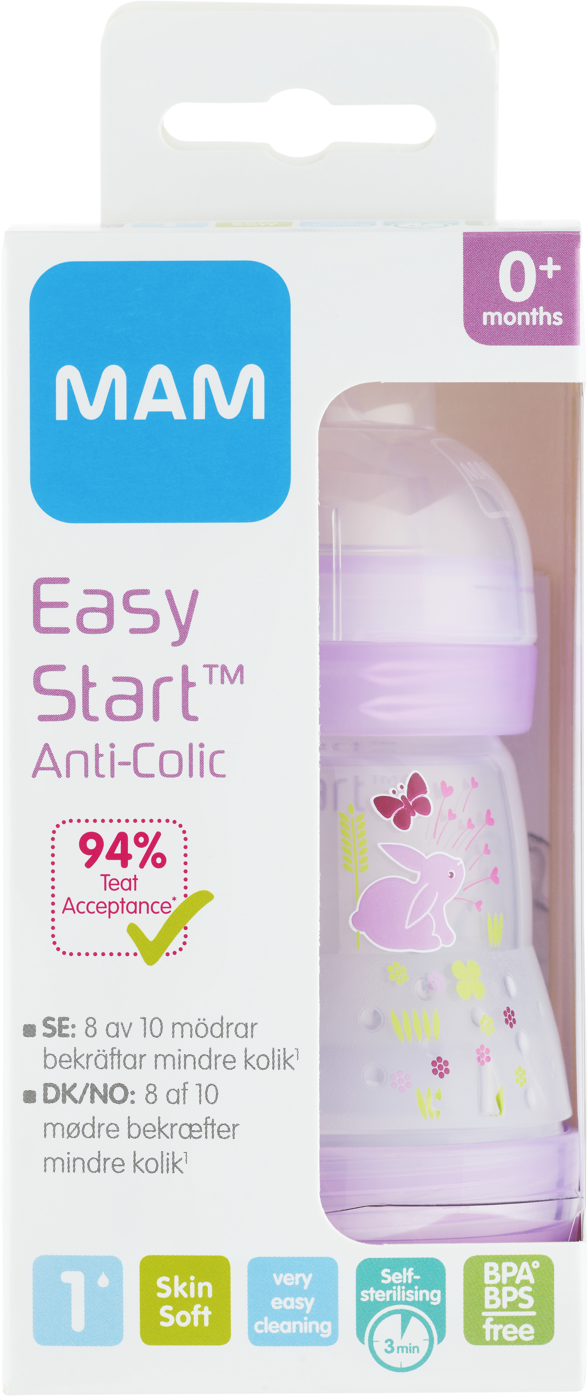 MAM Easy start anti-colic 160 ml - Blandade färger