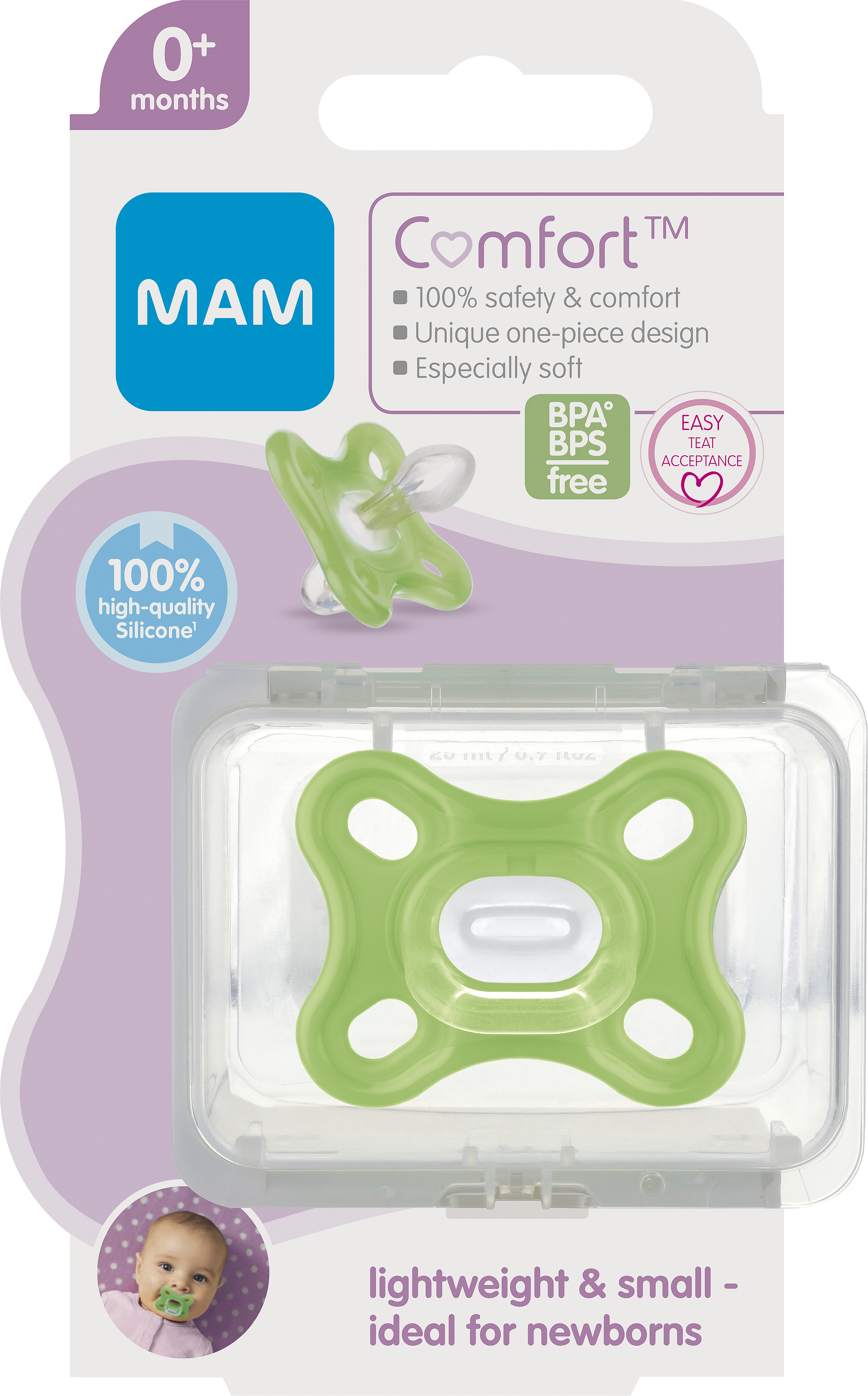 MAM Comfort Newborn 0+ Månader 1 st - Olika färger
