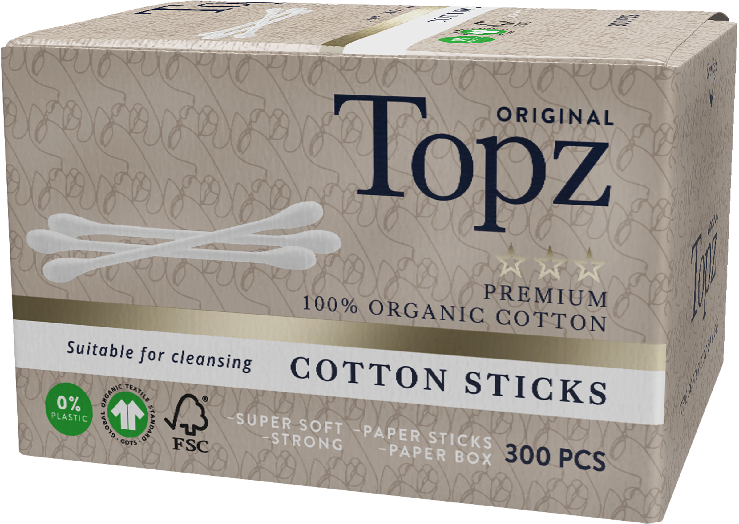 Topz Bomullspinnar Premium 300 st