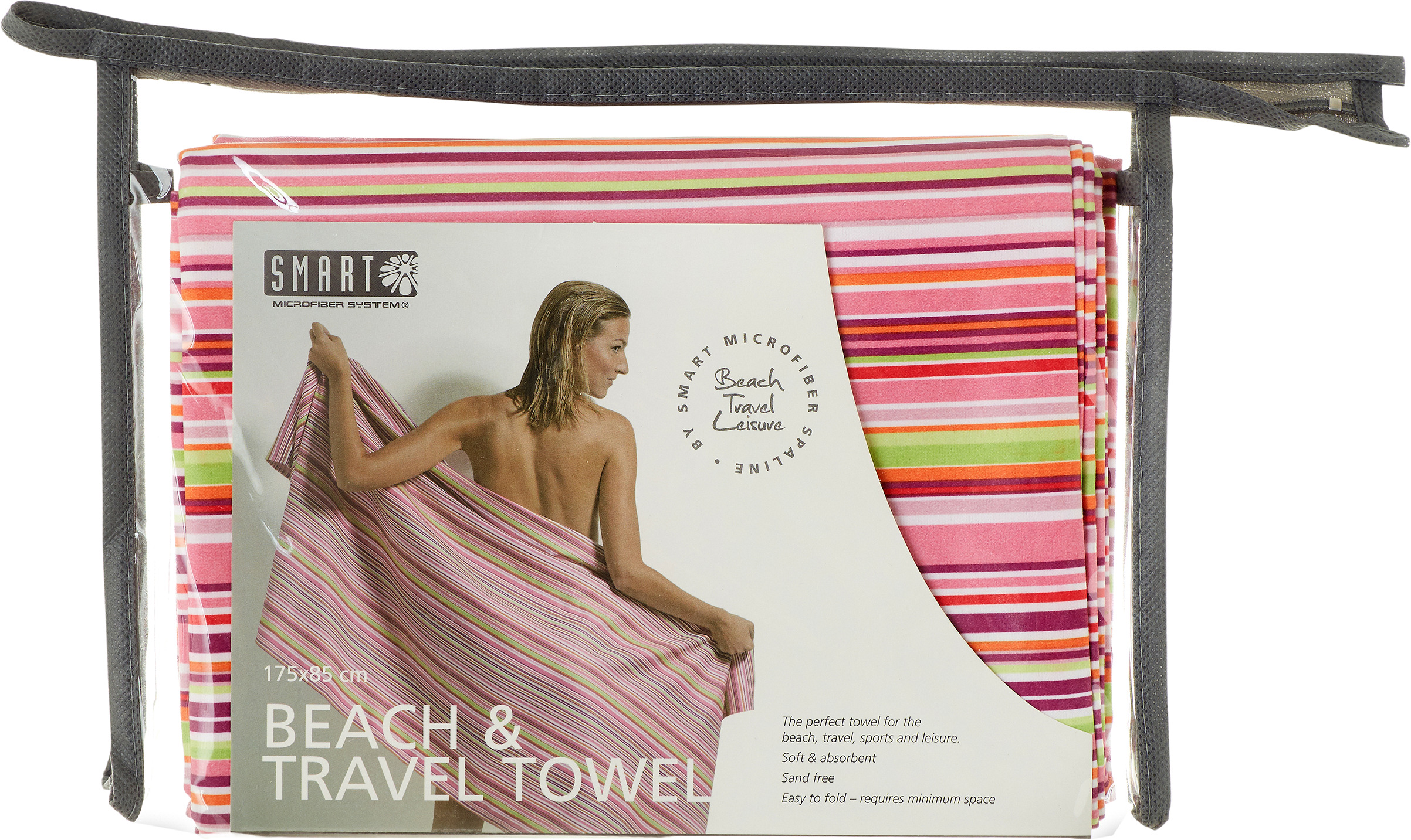 smart microfiber beach & travel towel rosa