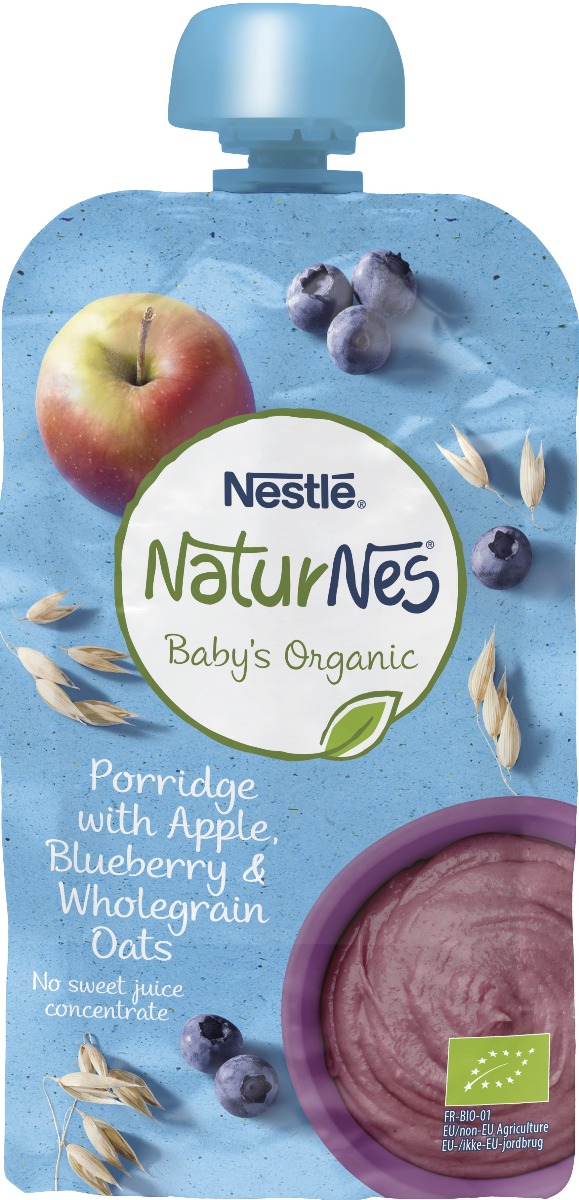 Nestlé NaturNes Fullkornsgröt Äpple & Blåbär 6 Mån 110 g