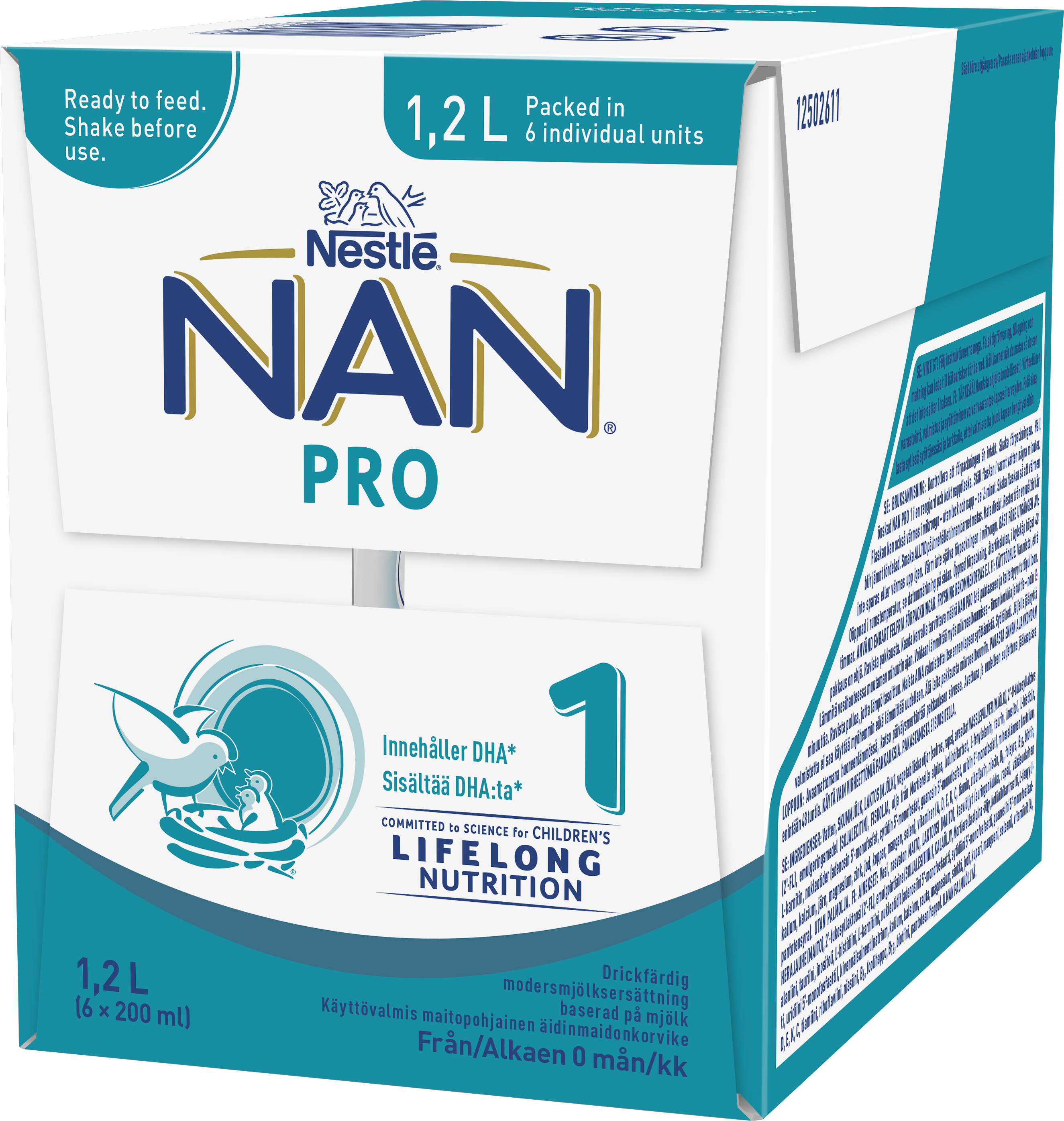 Nestlé NAN PRO1 Drickfärdig Modersmjölksersättning 6 x 200 ml