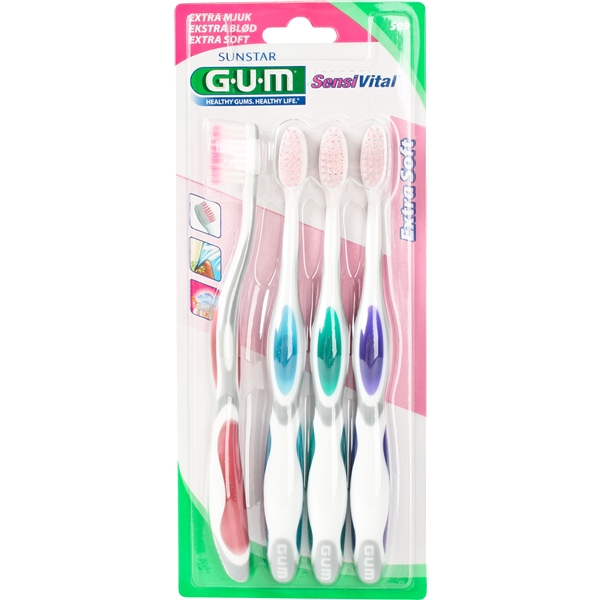 GUM Sensivital tandborste extra soft 4 st