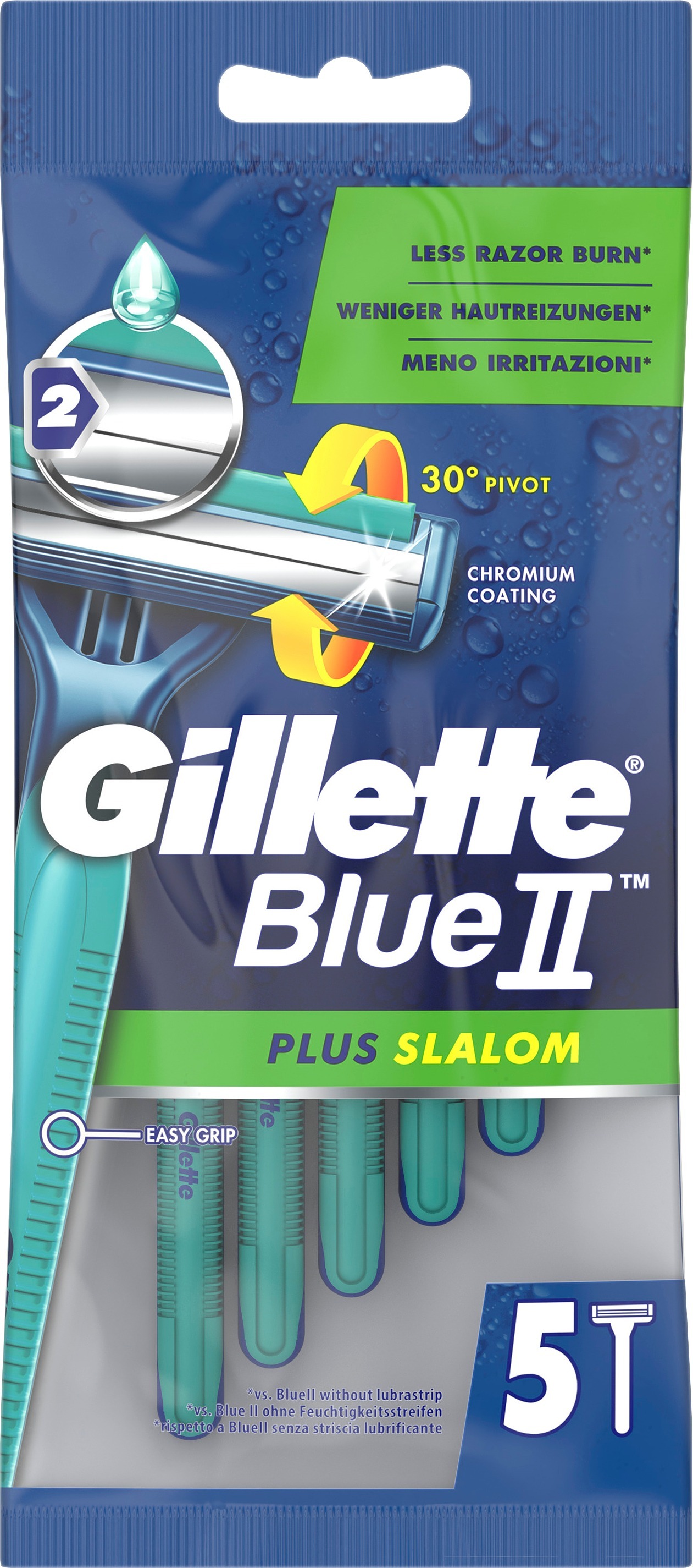 Gillette Blue 2 Plus Slalom Engångsrakhyvlar 5 st