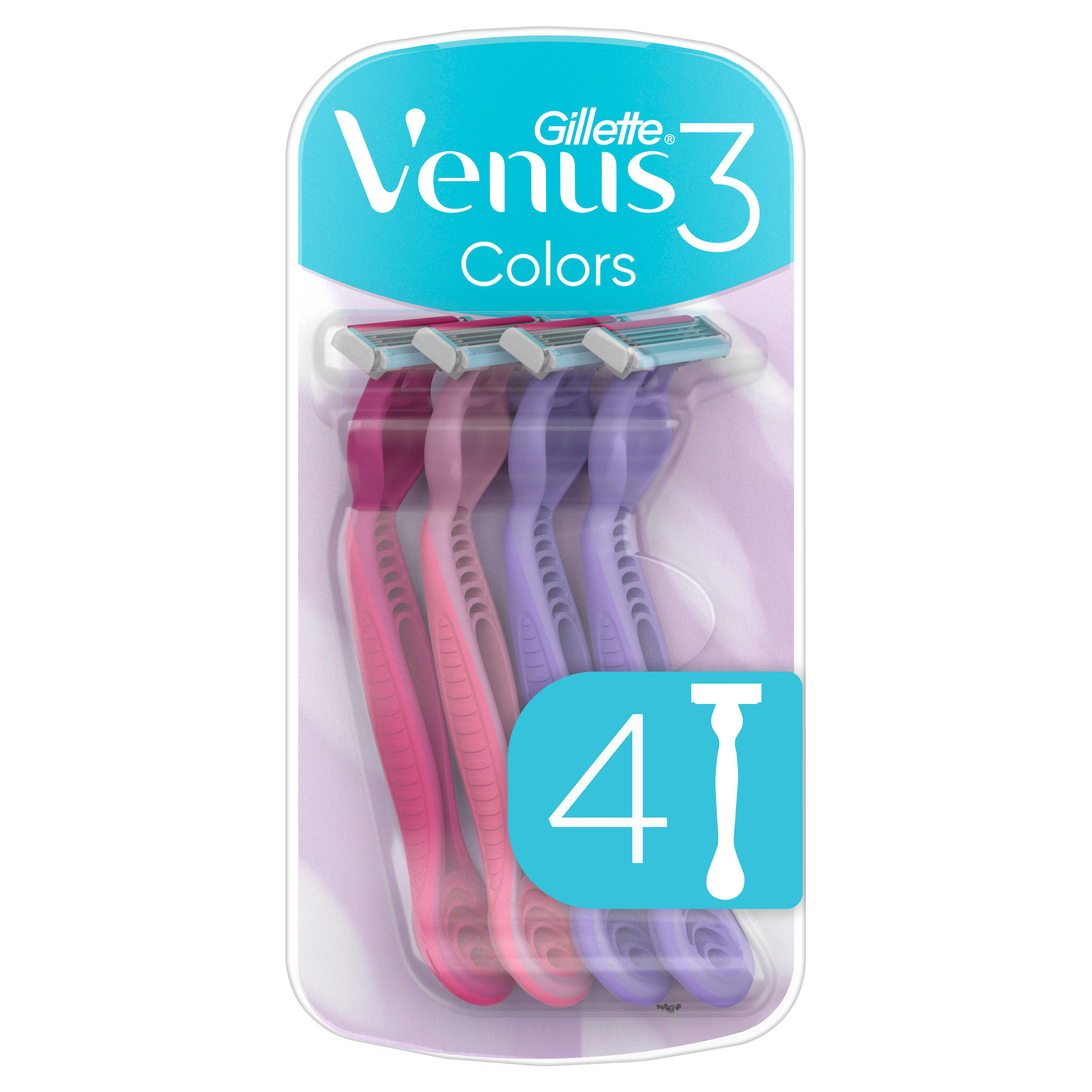 Gillette Venus 3 Colors Engångsrakhyvlar 4 st