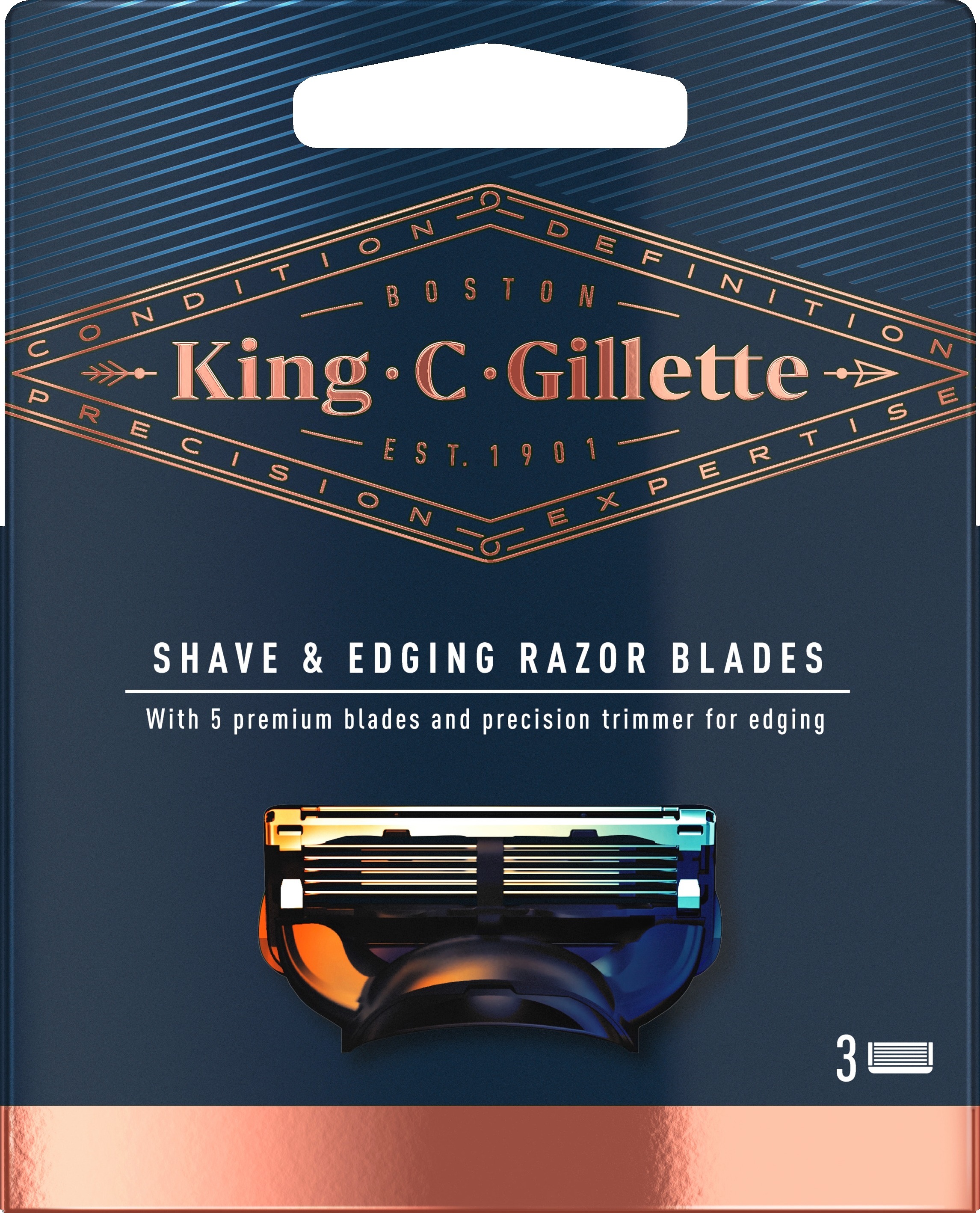 Gillette King C. Gillette Rakblad Rakning & Formning 3 st