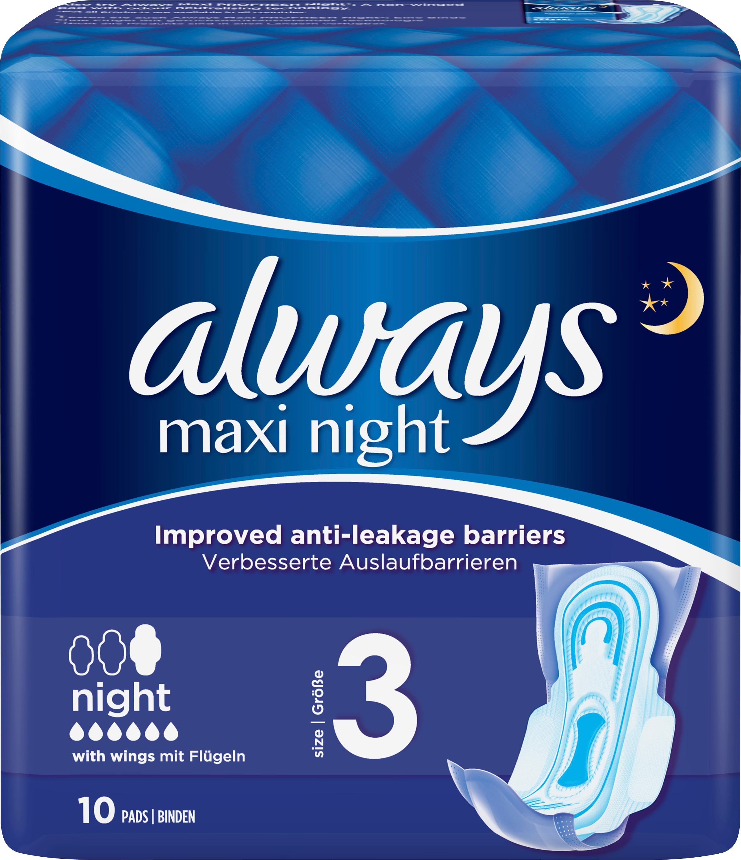 Always Maxi Night Pads Wings 10 st