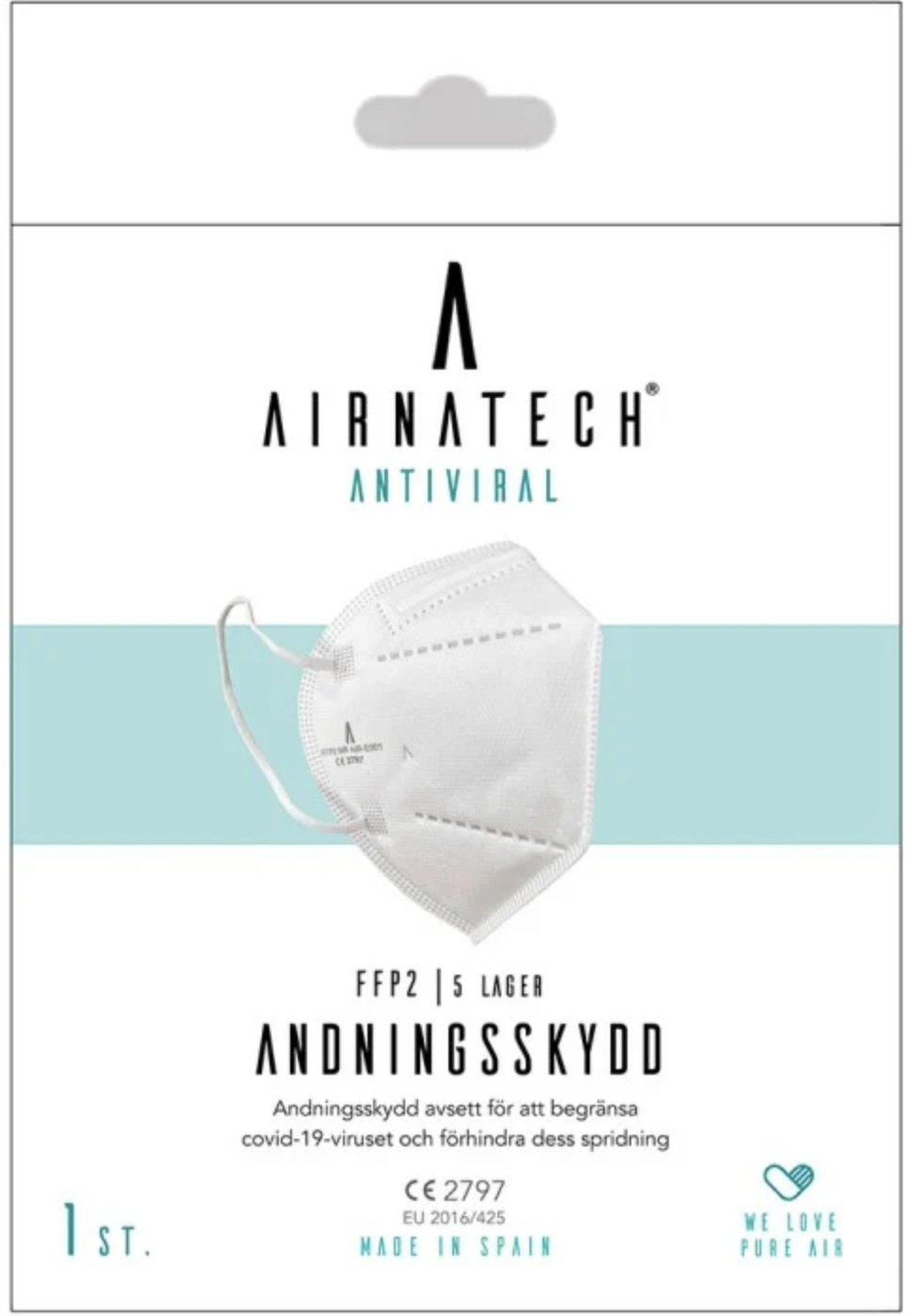 Airnatech Andningsskydd FFP2 1 st