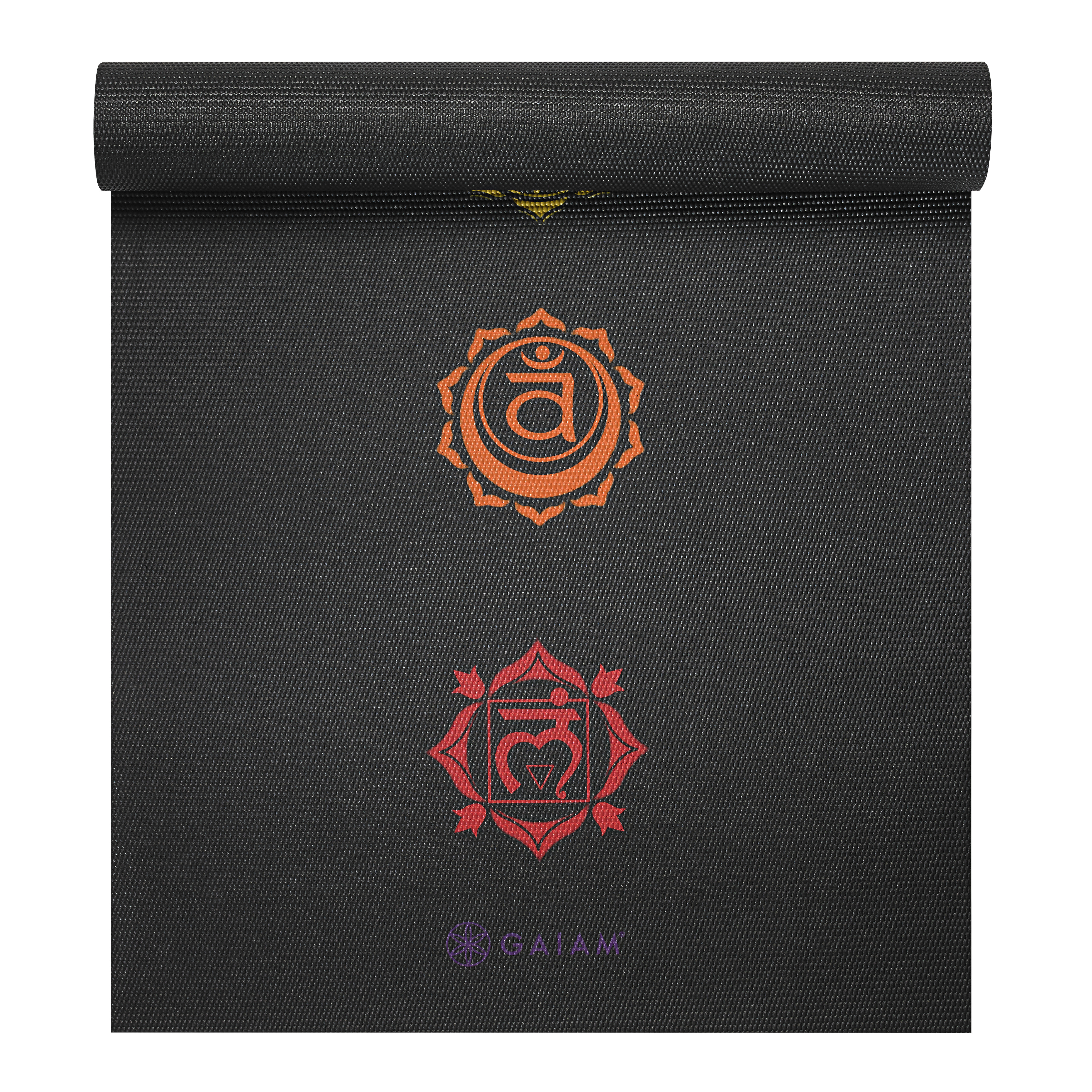 GAIAM Black Chakra 6mm Premium Printed Yoga Mat 1 st