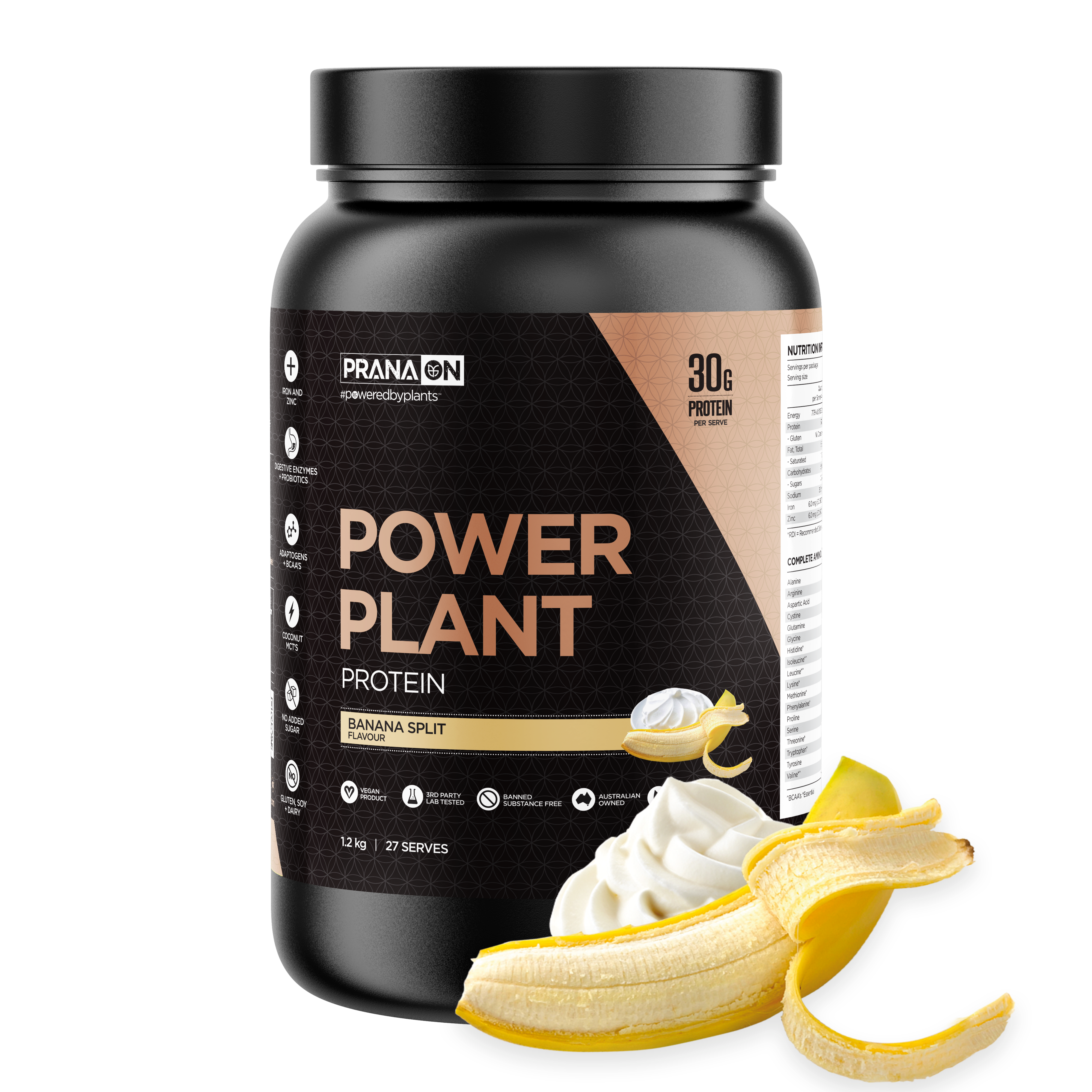 PranaOn Power Plant Protein Banana Split 1.2 kg