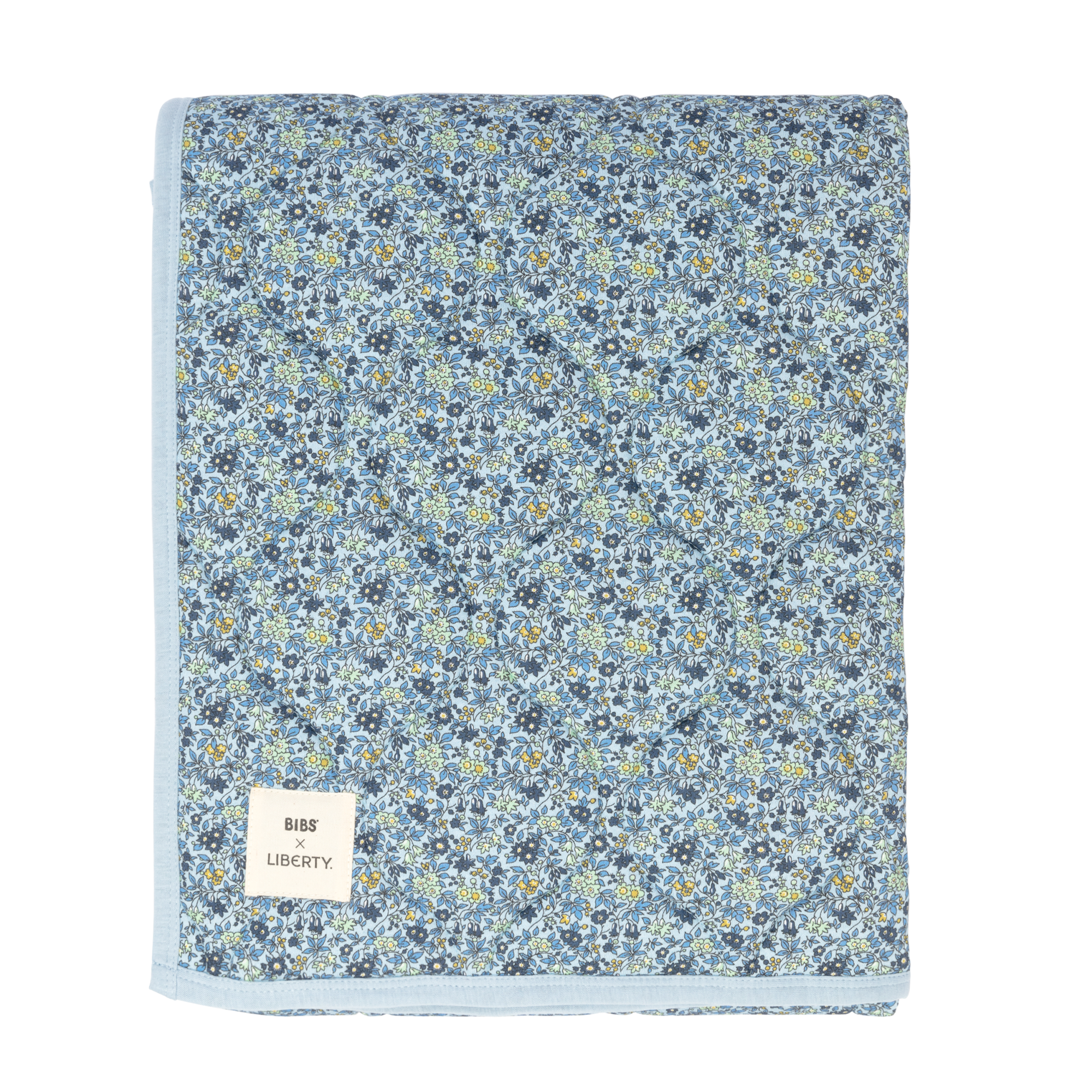 BIBS x Liberty Quilted Blanket Chamomile Lawn Baby Blue