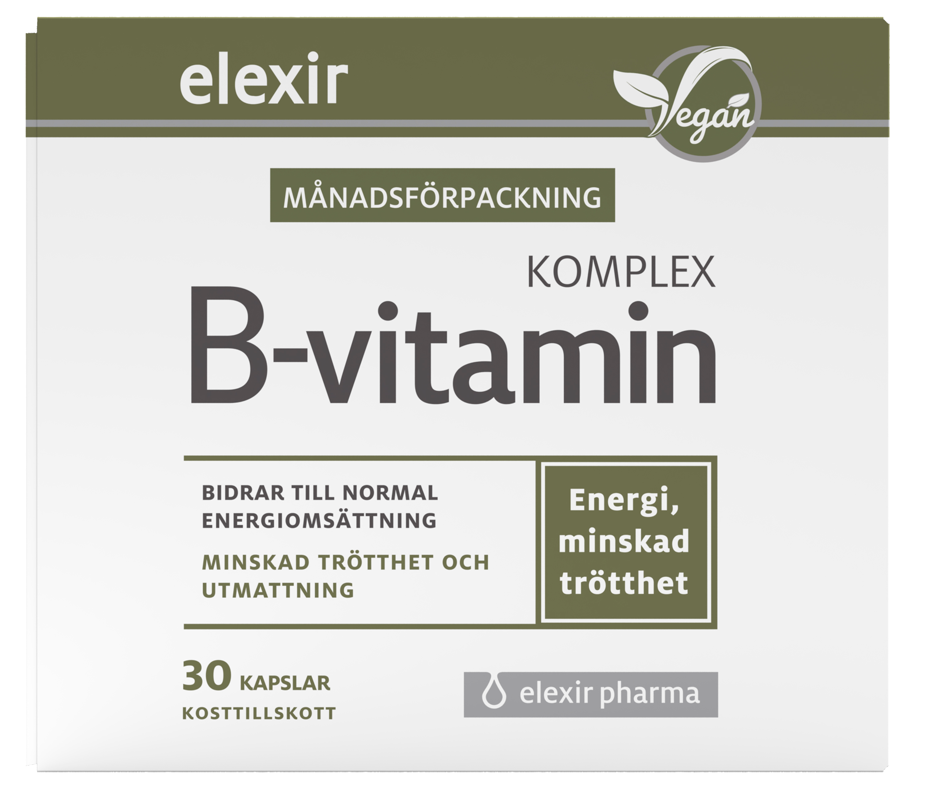 Elexir Pharma B-Vitamin Complex 30 kapslar