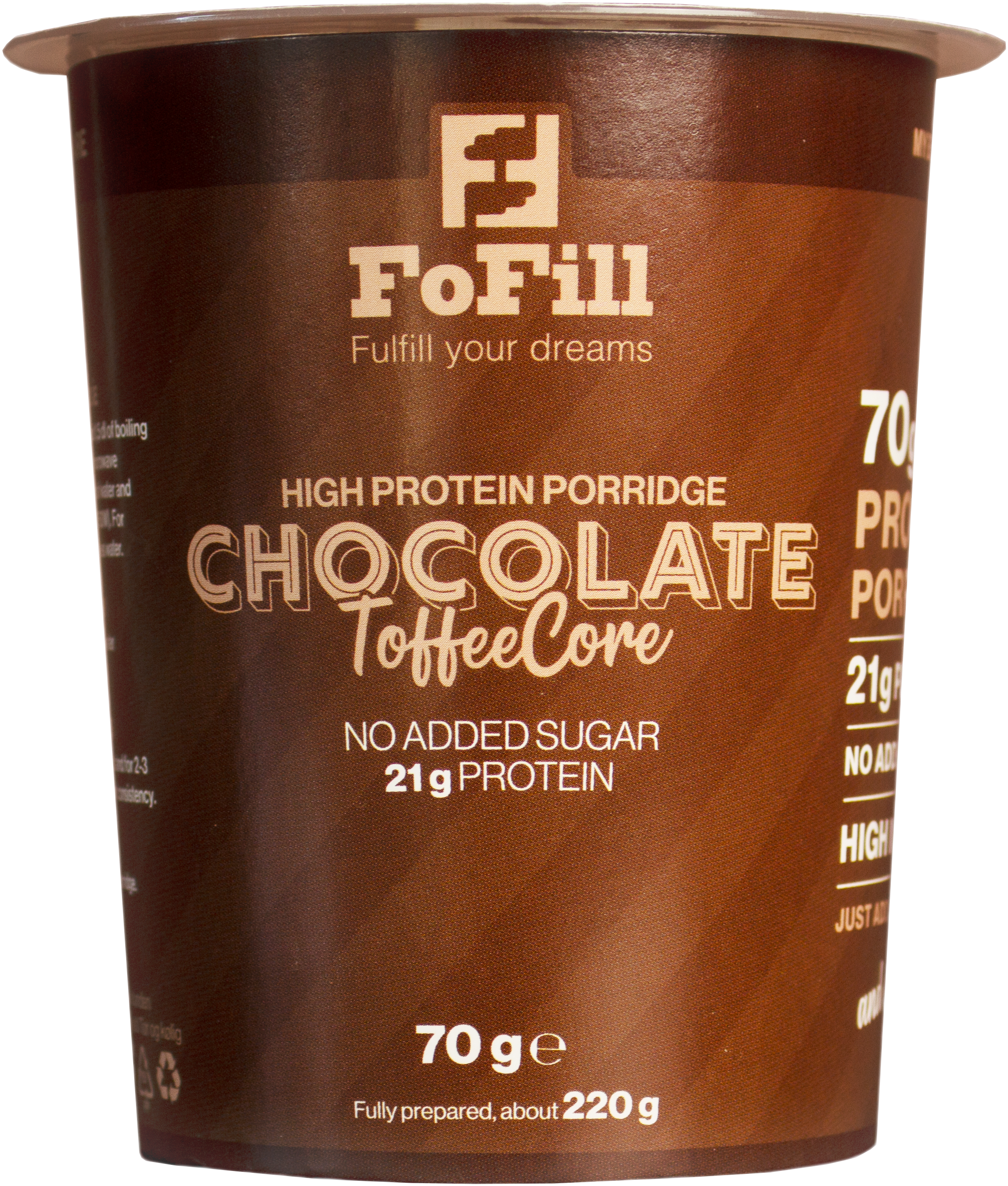 FoFill Chocolate ToffeeCore Proteingröt 70g
