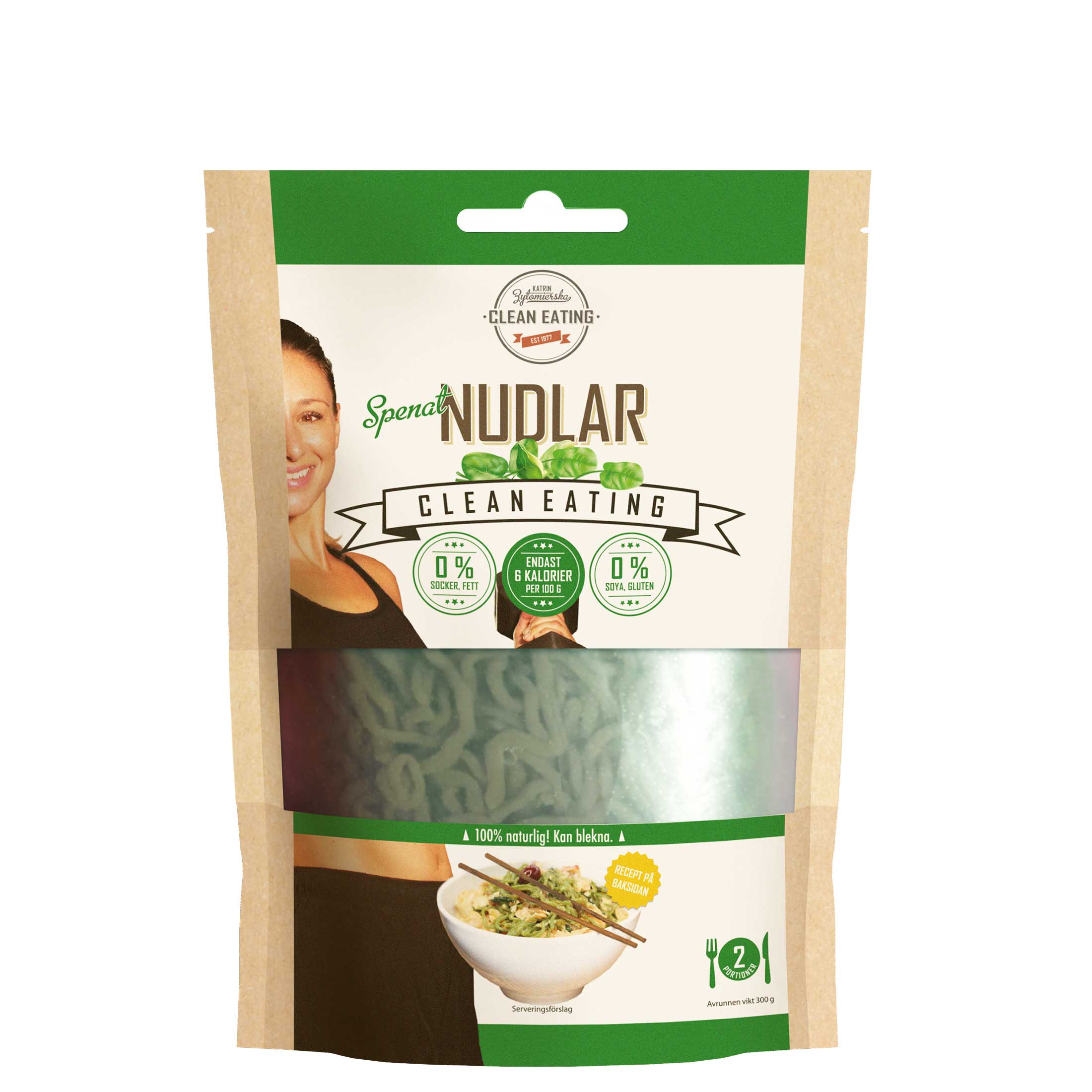 Clean Eating Clean Nudlar Spenat 300 g