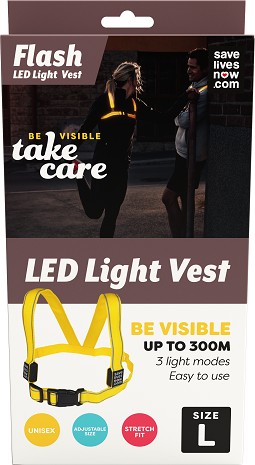 Save Lives Now Flash LED Light Vest Vuxen L 1 st