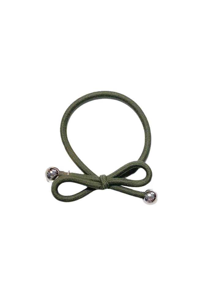 IA BON Hair Tie Gold Bead Dark Green 1 st