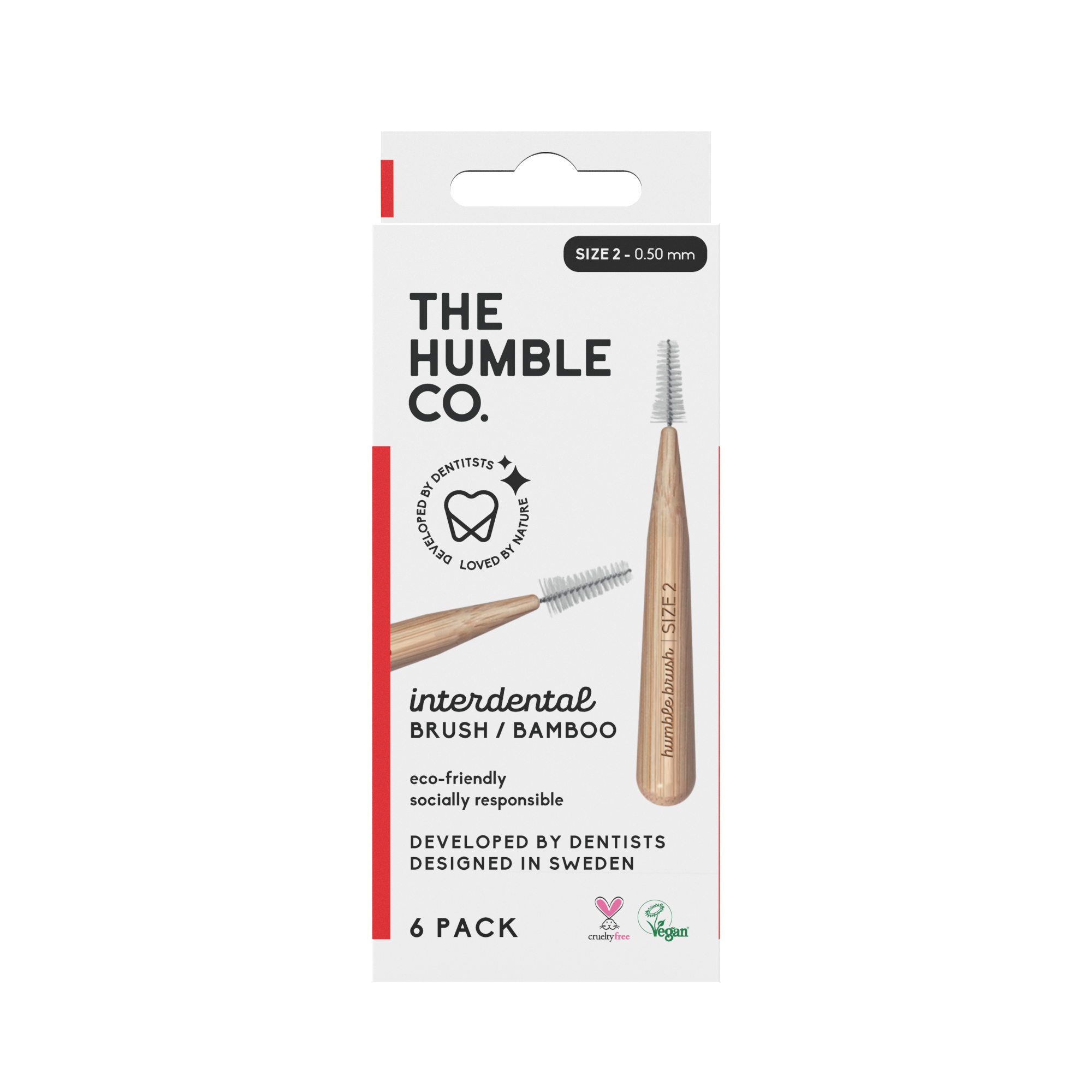 The Humble Co. Interdental Mellanrumsborste Bambu Stl 2 - 0,5 mm 6 st