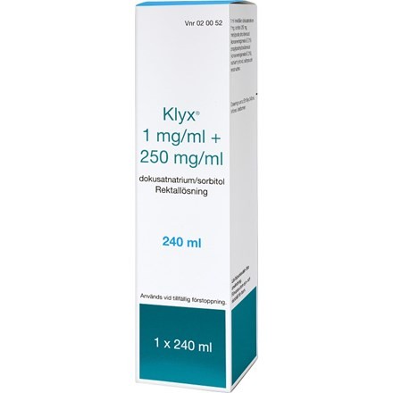 Klyx rektallösning 1mg/ml+250mg/ml 240 ml