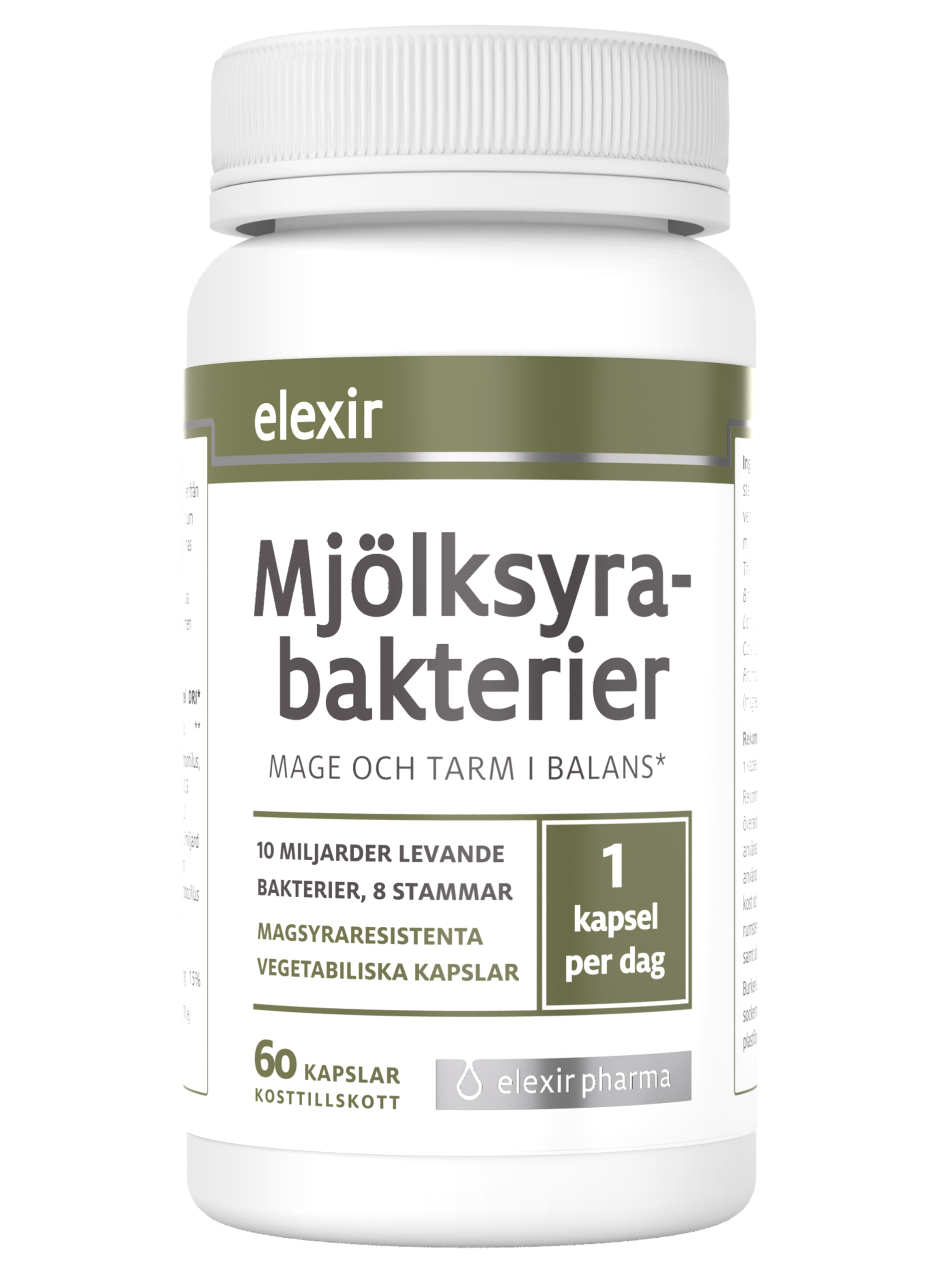 Elexir Mjölksyrebakterier Kosttillskott 60 st kapslar