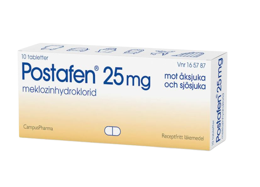 Postafen Mot Åksjuka & Sjösjuka 25 mg 10 tabletter