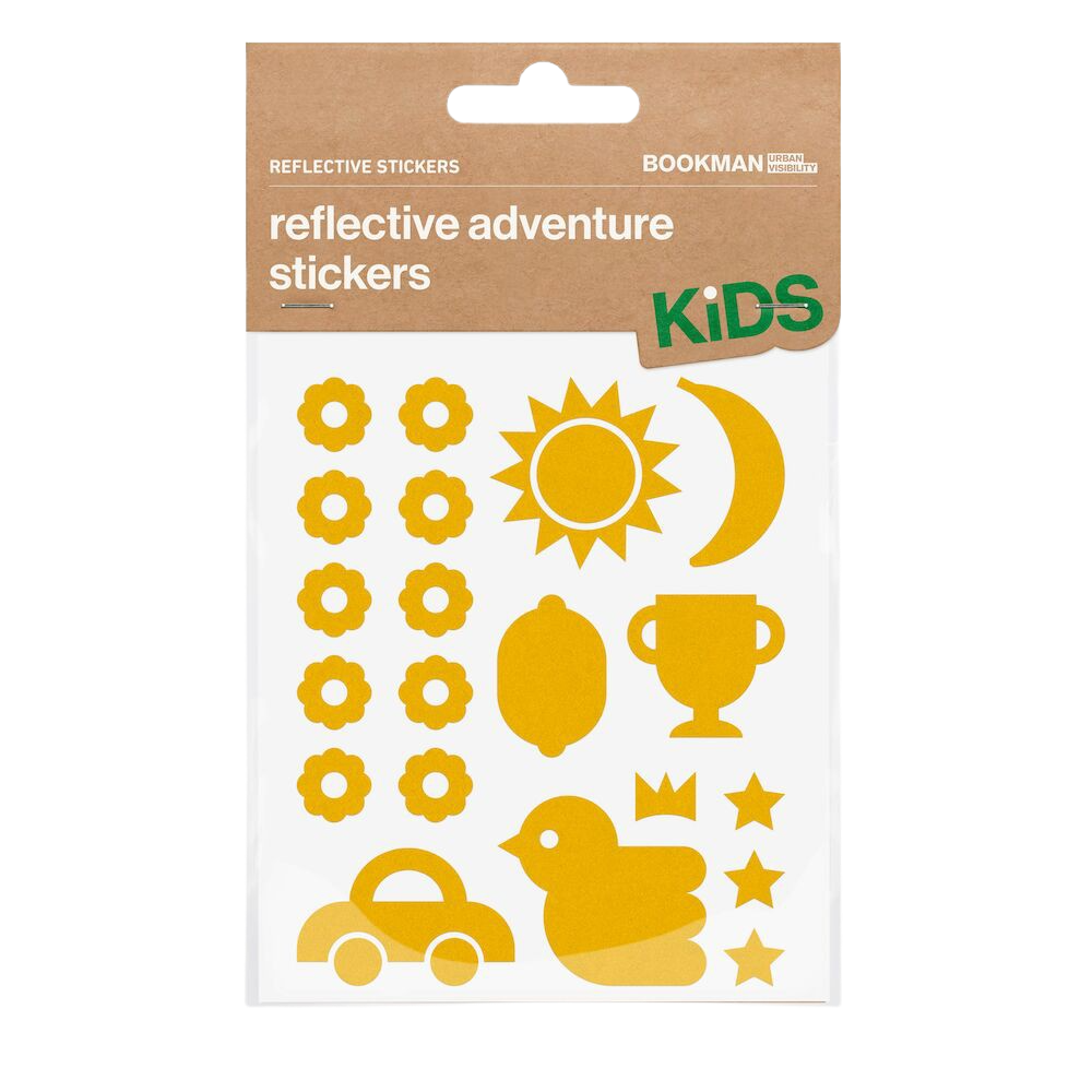 Bookman Urban Visibility Kids Reflective Stickers Adventure Yellow 1 set