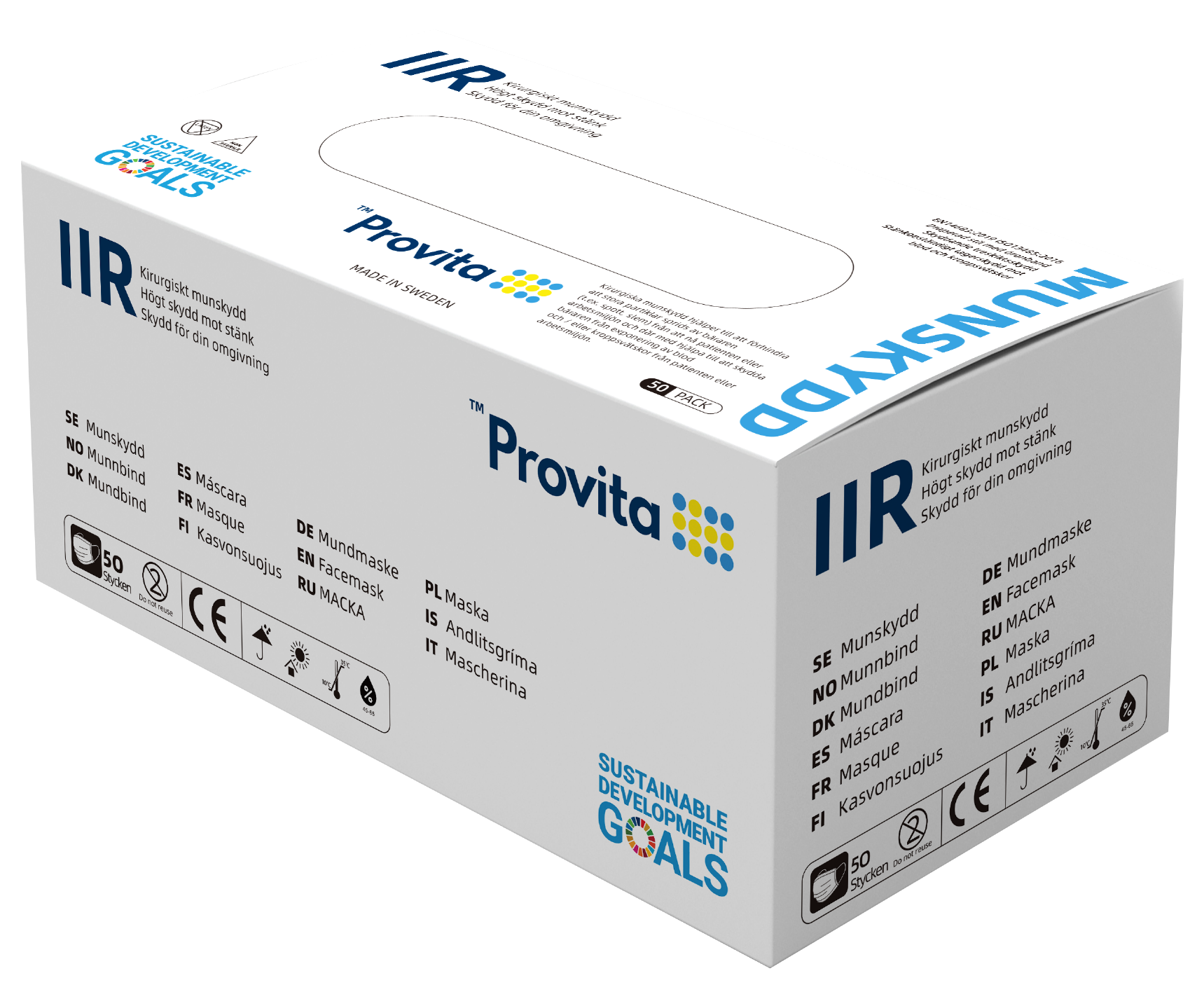 Provita Medical Munskydd CE-märkt typ IIR 50 st