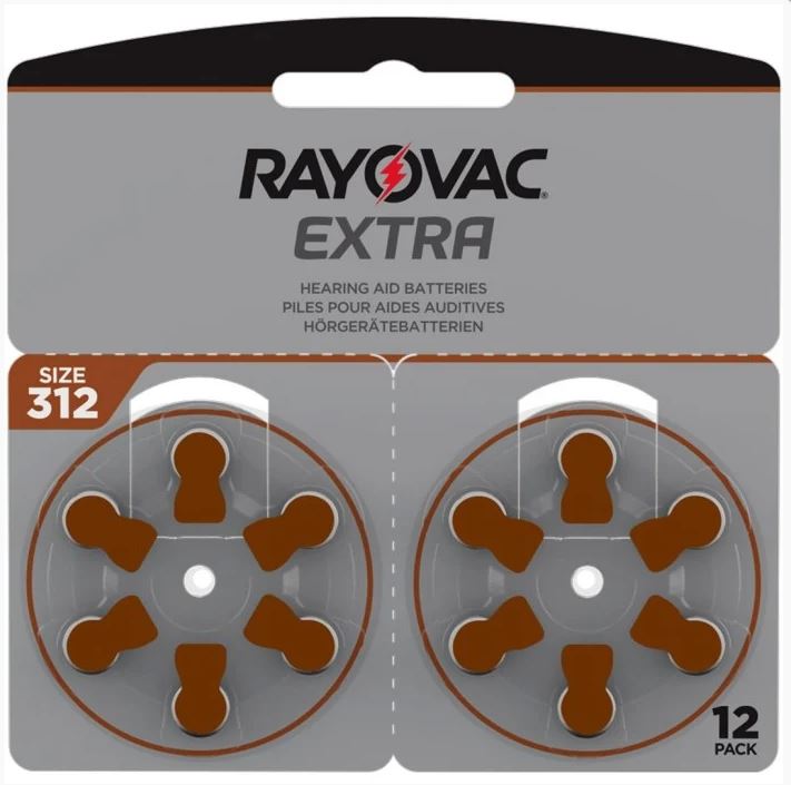 Rayovac Extra Hörapparatsbatterier 312 Brun 12 st