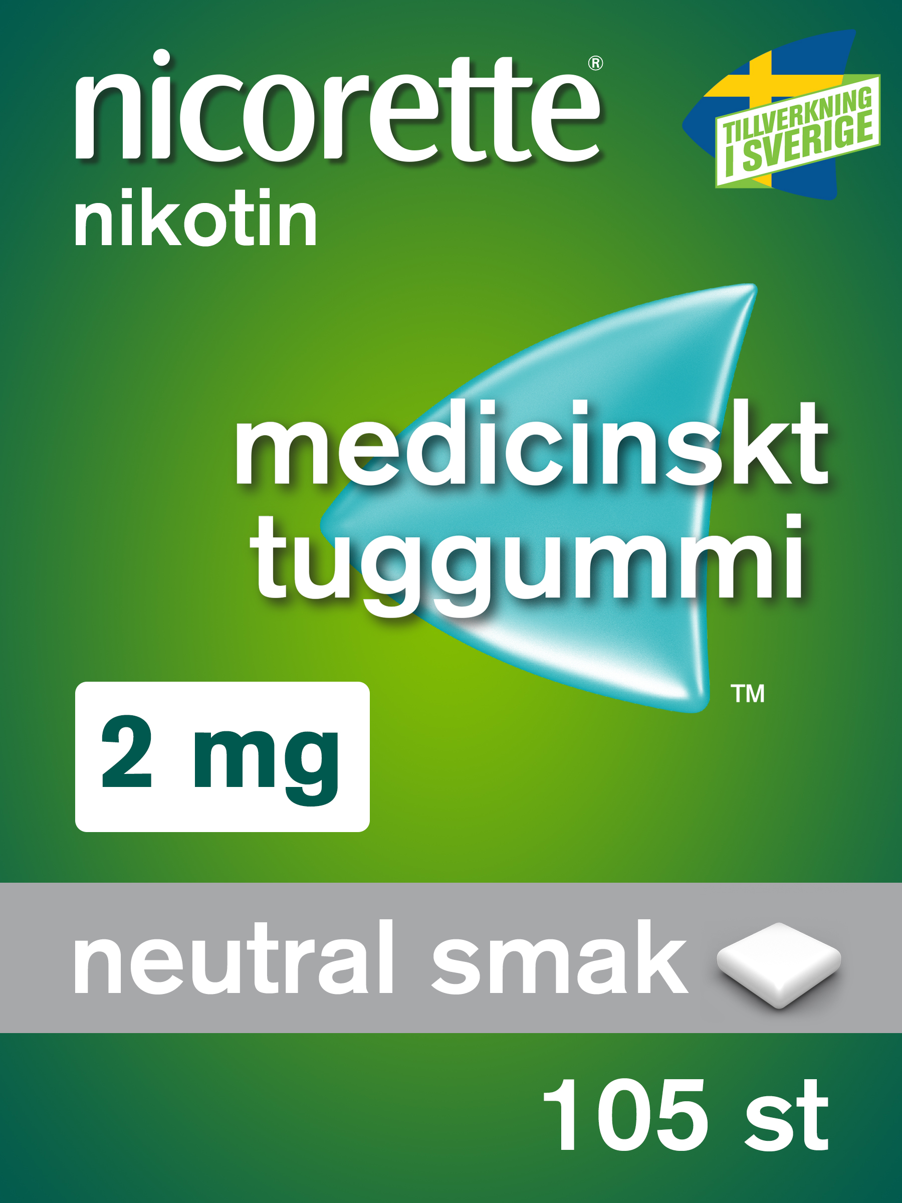 Nicorette Medicinskt Tuggummi 2 mg 105 st