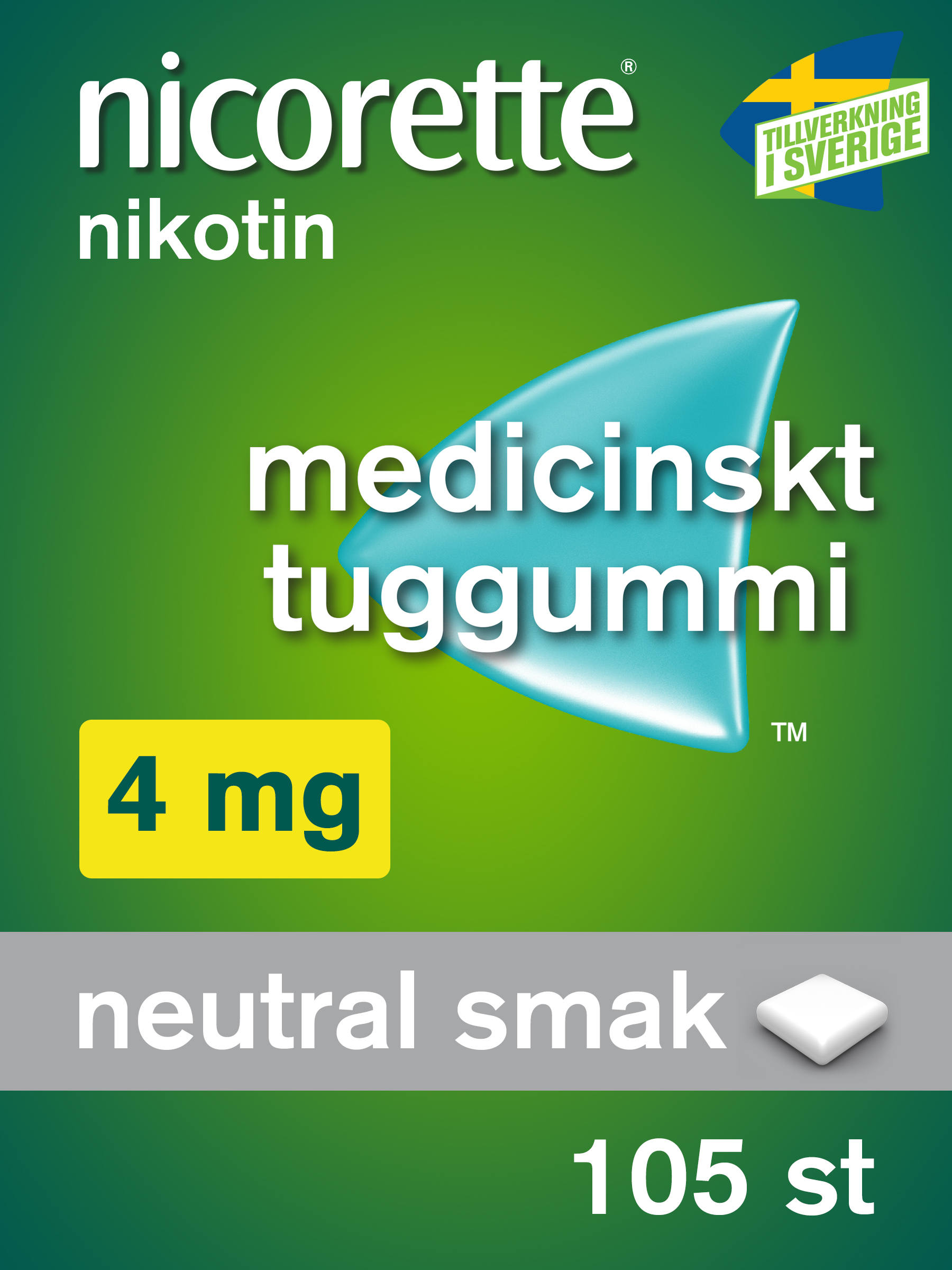 Nicorette Medicinskt Tuggummi 4 mg 105 st
