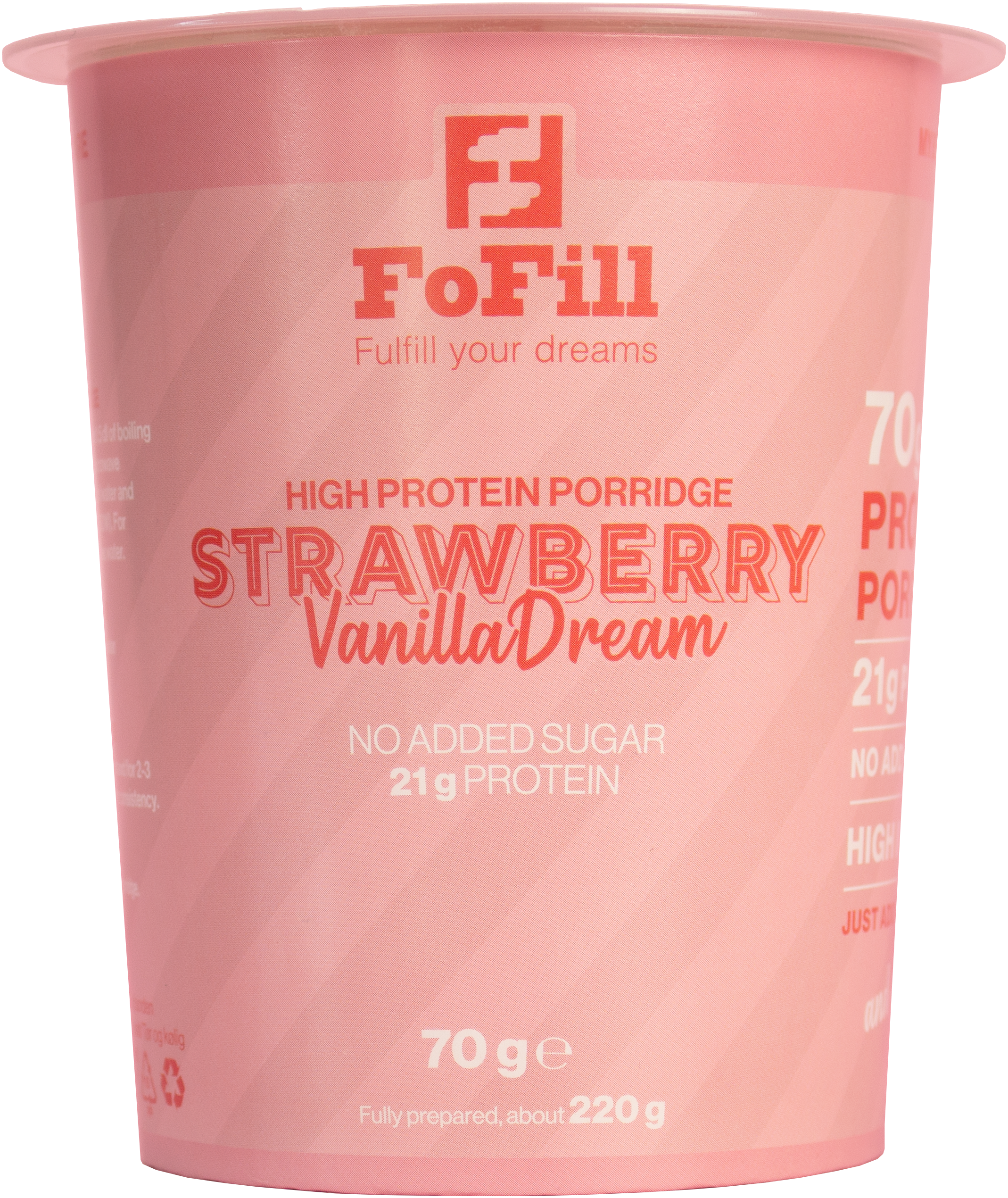 FoFill Strawberry VanillaDream Proteingröt 70g